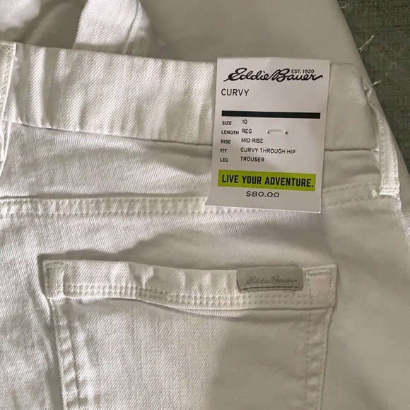 NWT Eddie Bauer curvy trouser white jeans size 10 - Picture 4 of 6